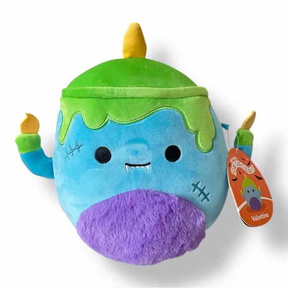 Squishmallows Other - Squishmallows 8" Valentino the Blue Monster Candelabra Plush Stuffed Toy NWT